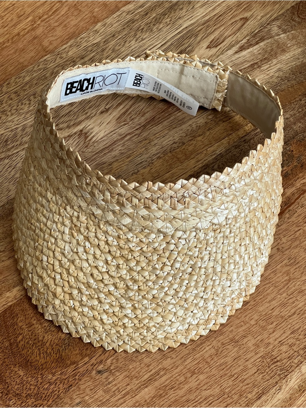 Beach Riot Natural Straw Visor Hat NWOT